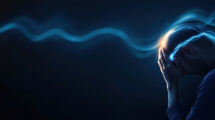 Man in Distress with Electric Energy Concept