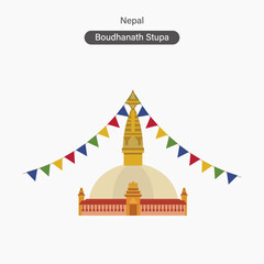 Naklejka premium Nepal, Boudhanath Stupa