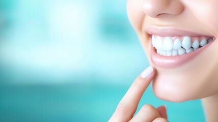 Fototapeta premium Bright Smile of Young Woman in Dental Care Setting