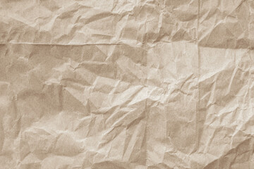 Old paper vintage texture surface for background. Recycle pale brown paper crumpled texture, Cream color recycled kraft paper texture blank with copy space for text.