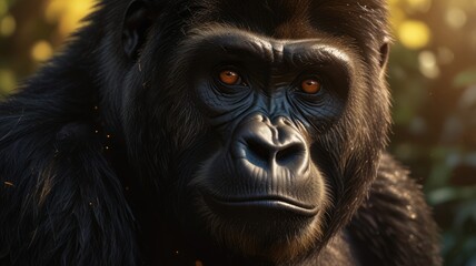 Obraz premium Close-up Portrait of a Majestic Gorilla