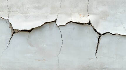 Obraz premium Cracked and peeling concrete wall texture, a weathered and distressed surface with a sense of age and decay. This image is perfect for backgrounds, overlays, or design projects.