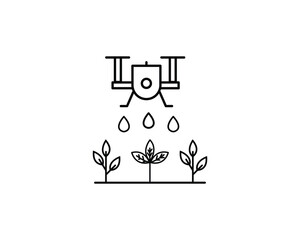 Watering drone icon vector symbol design illustration