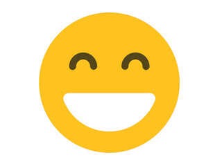 Smiling emoji with open mouth.Cute social media smiling eyes closed mouth open sticking out tongue Emoji face icon on white background
