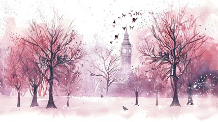 sunset in the forest