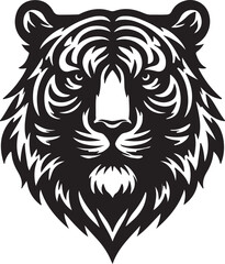 Tiger's Icon or Logo silhouette Vector Image with white back ground