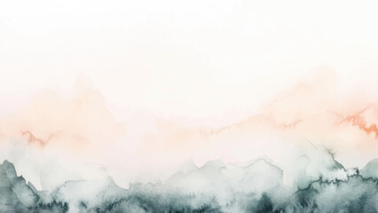 Abstract horizontal watercolor background. Hand drawn vector texture. Brush stroked painting pastel color watercolour