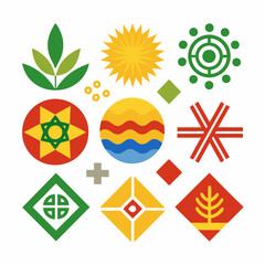 Abstract minimalist ethiopian new year logo design for cultural celebration