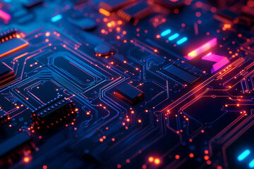 Obraz premium Circuit backgrounds electronics technology