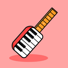 Keytar music instrument cartoon vector illustration. Suitable for modern equipment musical and entertainment content