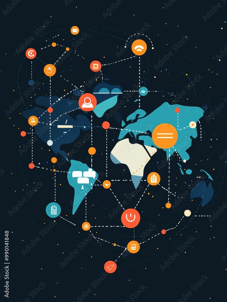 Poster global network of search engines interconnected: a visual representation of the interconnectedness o