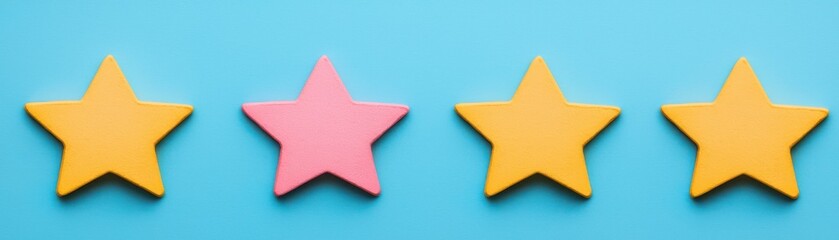 Colorful stars on a vibrant blue background, perfect for decoration or highlighting achievements in design and marketing.