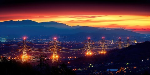 Obraz premium night view country