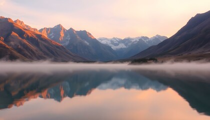 Serene Mountain Landscape at Dawn