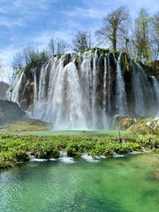 Nature Waterfall in Plitvice national park Croatia