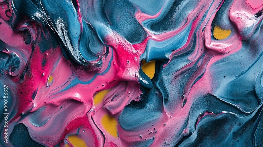 Poster abstract acrylic background with a marble effect textured paint strokes on a surface suitable for we