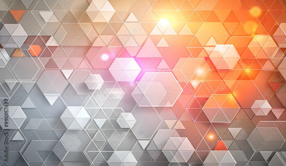 Poster abstract background with triangles