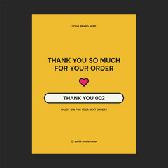 Thankyou card design for Insert product card