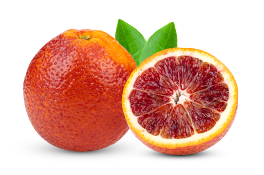 Blood orange isolated on transparent png