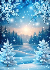 Enchanting winter scene with snow-covered trees.