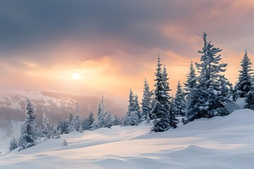 sunrise in the mountains