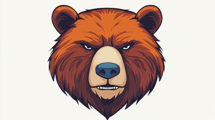 Enjoy a playful cartoonstyle bear mask illustration, set on a crisp white background for a modern touch.