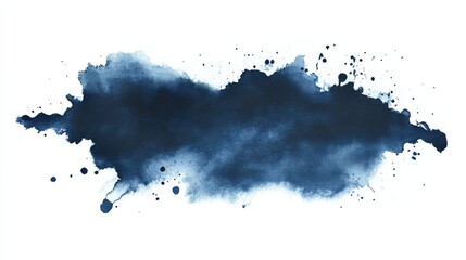 Fototapeta premium Abstract navy blue watercolor art with splatters and soft edges suitable for creative projects