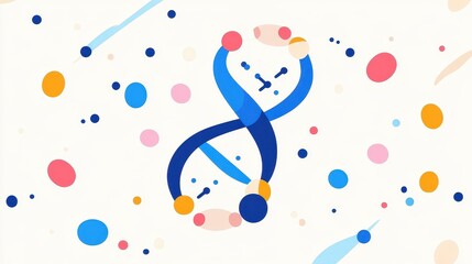 Explore the vibrant realm of DNA with this fun, colorful vector design, perfect for science lovers and educational projects.