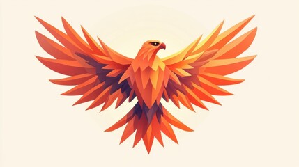 Fototapeta premium Experience the majesty of a flying hawk, wings unfurled against a warm sunset backdrop in stunning, textured artistry.
