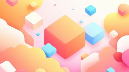 Fototapeta premium Explore a chic vector art piece merging cubes and textures, showcasing a vibrant and modern abstract design for your space.