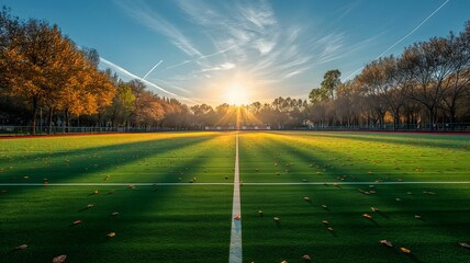 Hockey Field On A Sunny Day