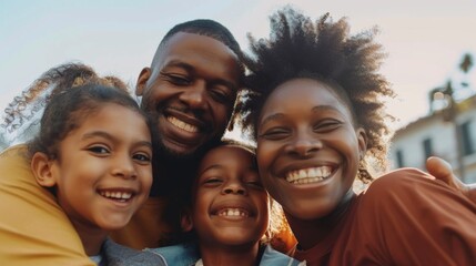 Happy family background illustration generated by ai