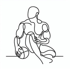 athlete silhouette thin lines flat colors