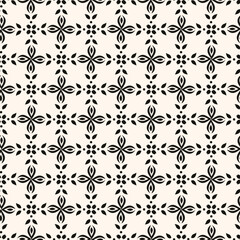 Abstract simple floral gothic style seamless pattern. Elegant minimal monochrome stylish background. Perfect for textile, fabric and fashion print.