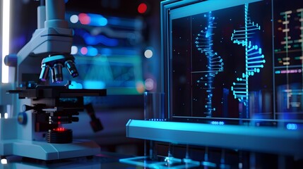 DNA Sequencing Machine Extracting Encoded Information with Visual Data Reconstruction DNA Data Storage Concept