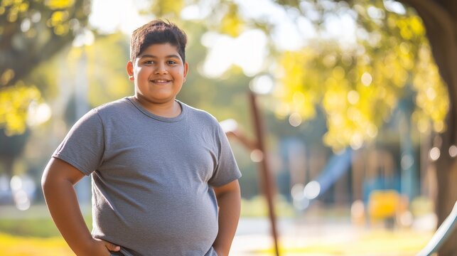 Hispanic Teenage Boy Smiling Outdoors on a Sunny Day, Casual Summer Attire, Bright Sunlit Background