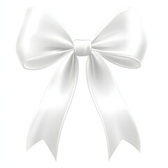 シンプルな白リボンのシルエット - エレガントなデザイン素材