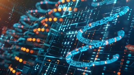 Digital DNA Data Storage Interface Showcasing Selection and Retrieval of Encoded Datasets