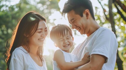 Happy family background illustration generated by ai