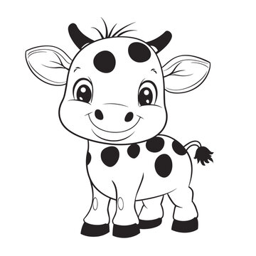 recommend clip art: cow cartoon characters vector illustration. For kids coloring book