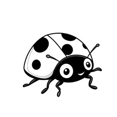 Fototapeta premium Cute Ladybug Coloring Page Cartoon Vector Illustration