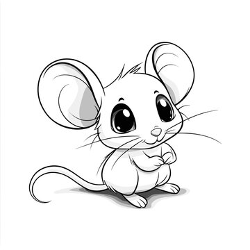recommend clip art: Cute mouse animal coloring page cartoon vector illustration