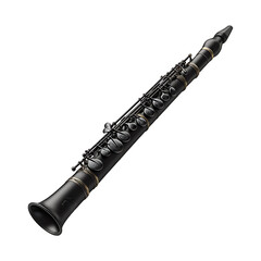 Naklejka premium A Black Clarinet isolated on transparent background