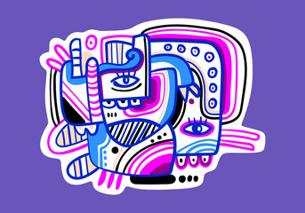 Hand drawn abstract , ethnic background, banners, wallpapers.