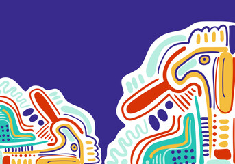 Hand drawn abstract , ethnic background, banners, wallpapers.