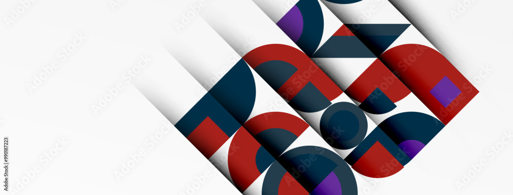 Poster Geometric design abstract background - circles squares
