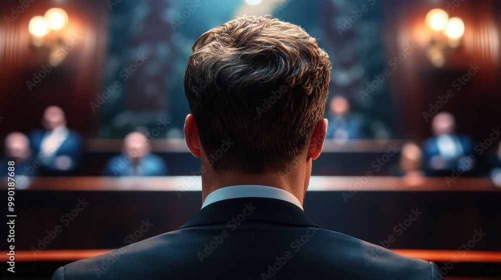 Poster a lawyer presenting a case in court, using logical arguments and evidence based reasoning to build t
