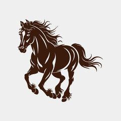 horse silhouette isolated on white