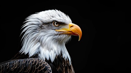 Fototapeta premium Close-up Portrait of a Majestic Bald Eagle with Sharp Gaze