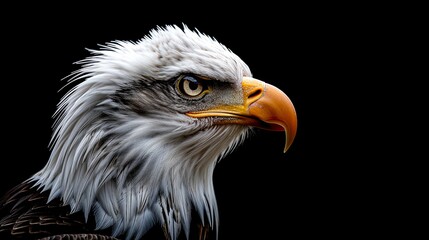 Obraz premium Close-up Portrait of a Majestic Bald Eagle with Intense Gaze